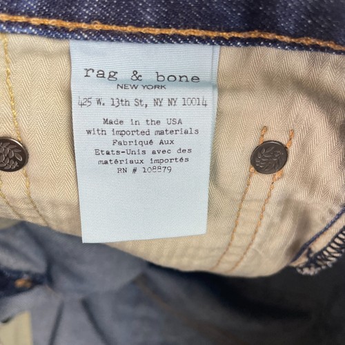 Rag & Bone Jeans Men 30x34 Blue Heritage Fit 2 Slim Leg Button Fly Designer - Picture 15 of 15