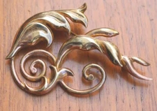 Vintage Jacques An-Lanh Paris Modernist Gold Tone Pin Brooch