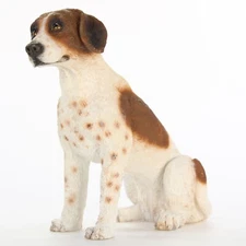 English Pointer Figurine Hand Painted Collectible Statue Brown/White