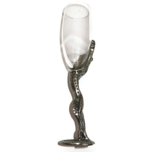 Selangor Pewter FRANKLI WILD Cheetah/Panther/Puma/Cat Champagne Flute 9 5/8" T - Picture 4 of 6