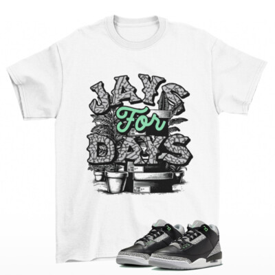 Stacked Sneaker Shirt White to Match Jordan Retro Green Glow CT8532-031 