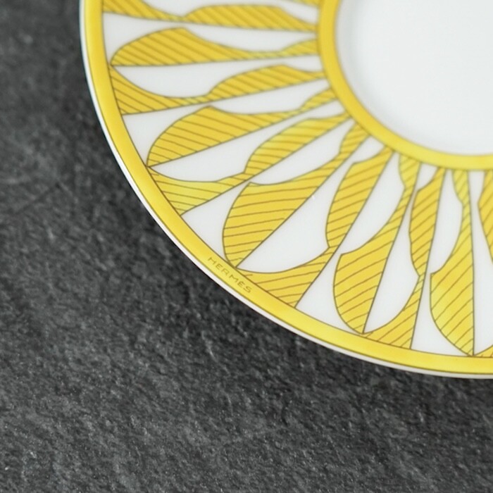 Hermes Soleil Coffee Cup Saucer Yellow Tableware 2 set Hermes Soleil Coffee Cup Saucer Yellow Tableware 2 set