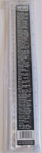 RULER 30cm PLASTIC WORLD WAR 1 HISTORY 1914 - 1918 PICTURE AND TIMELINE REVERSE - Picture 2 of 2