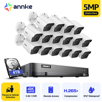 ANNKE 16CH 4K DVR 5MP Security Camera System Outdoor Human Detection H.265+ CCTV