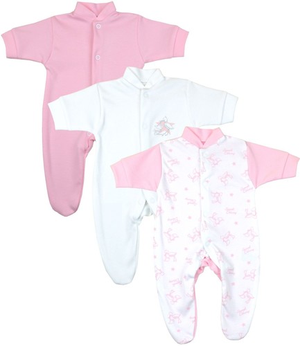 BabyPrem Premature Baby Clothes 3 Pack Sleepsuits Babygrow All-in-Ones 1 - 7.5lb - Picture 3 of 6