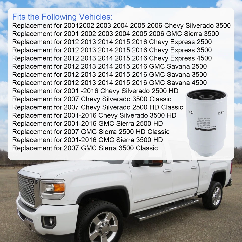 Топливный фильтр TP3018 для грузовиков Chevrolet GMC 6,6 л PPS9059 заменяет ACDelco TP3012 - Изображение 3 из 4