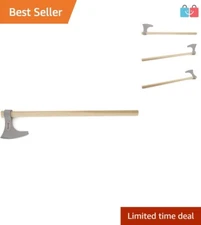 Handcrafted Bearded Axe - 1055 Carbon Steel with 30-Inch Handle for Outdoor Use