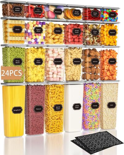 Airtight Food Storage Containers With Lids 24pcs Organization Canisters Kitchen