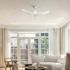TOZING 48 in. Smart Indoor Modern Windmill White Flush Mount Ceiling Fan+Remote