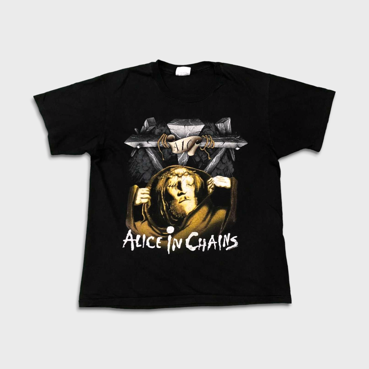 Vintage 1991 Alice In Chains T Shirt Mens Medium Black Bleed Vintage 1991 Alice In Chains T Shirt Mens Medium Black Bleed