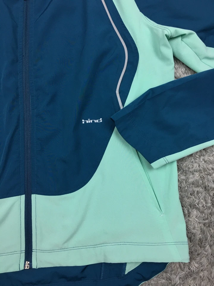 Jaqueta Hind Feminina Tamanho Médio Azul Elástica Leve Corrida Ativa - Imagem 4 de 4