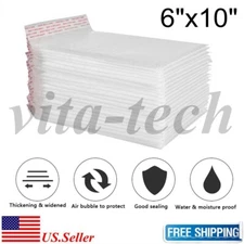 #0 6"x10" (6x9) White Poly Bubble Mailer Self Padded Envelope Bag 25,50,100,200