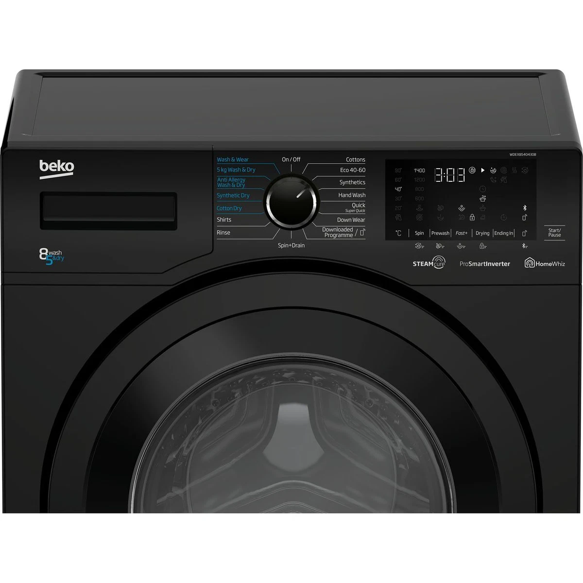Beko WDEX8540430B Free Standing Washer Dryer 8Kg 1400 rpm D Black
