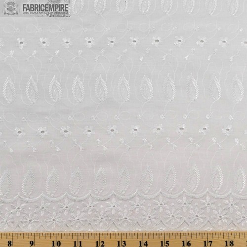 Daisy in Leaf 100% Cotton Embroidered Eyelet Fabric 42" Wide Sold by The Yard - Picture 28 of 56