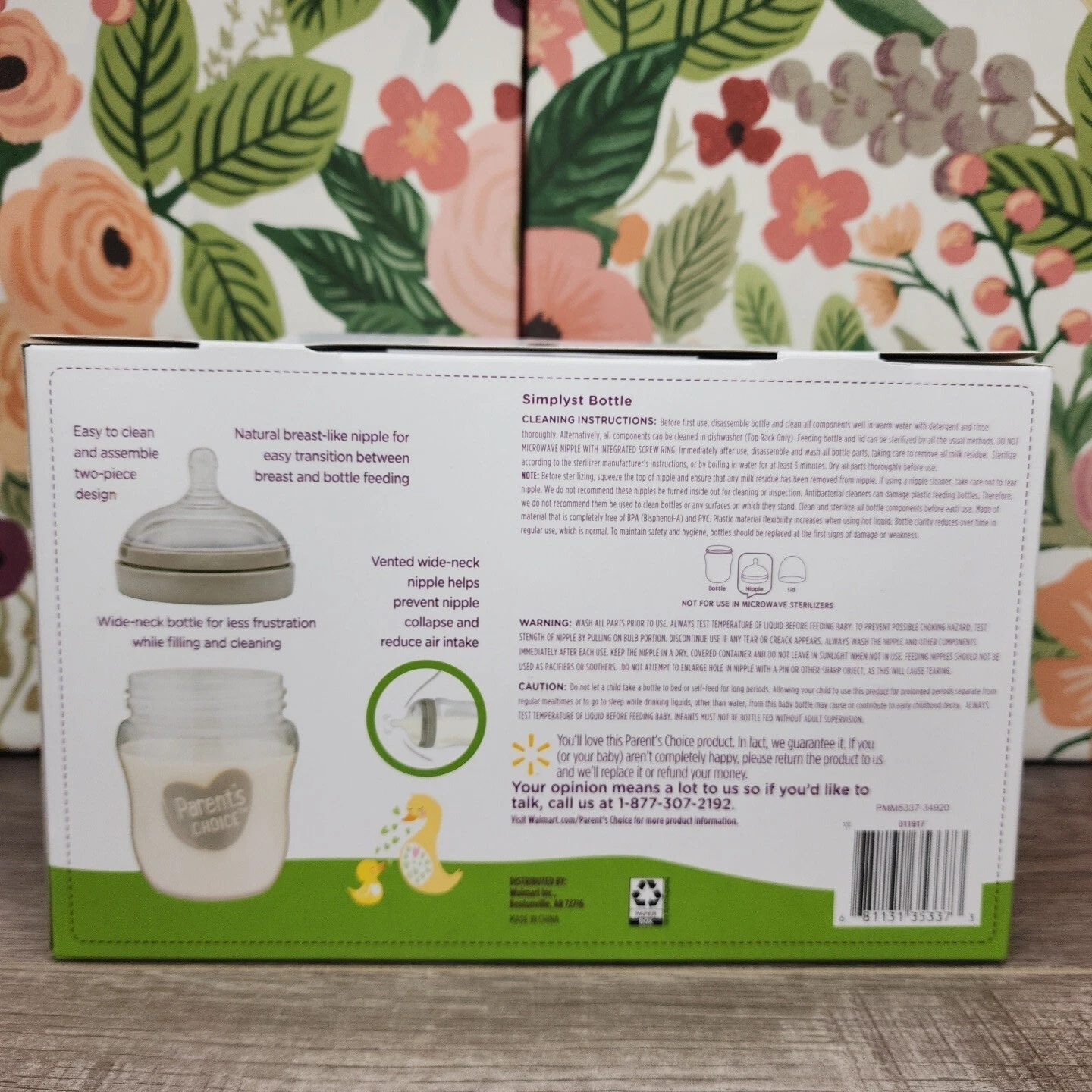 Parent's Choice Simplyst Bottle 9 oz. 9-Pack BPA Free Slow Flow 0+ Months - New