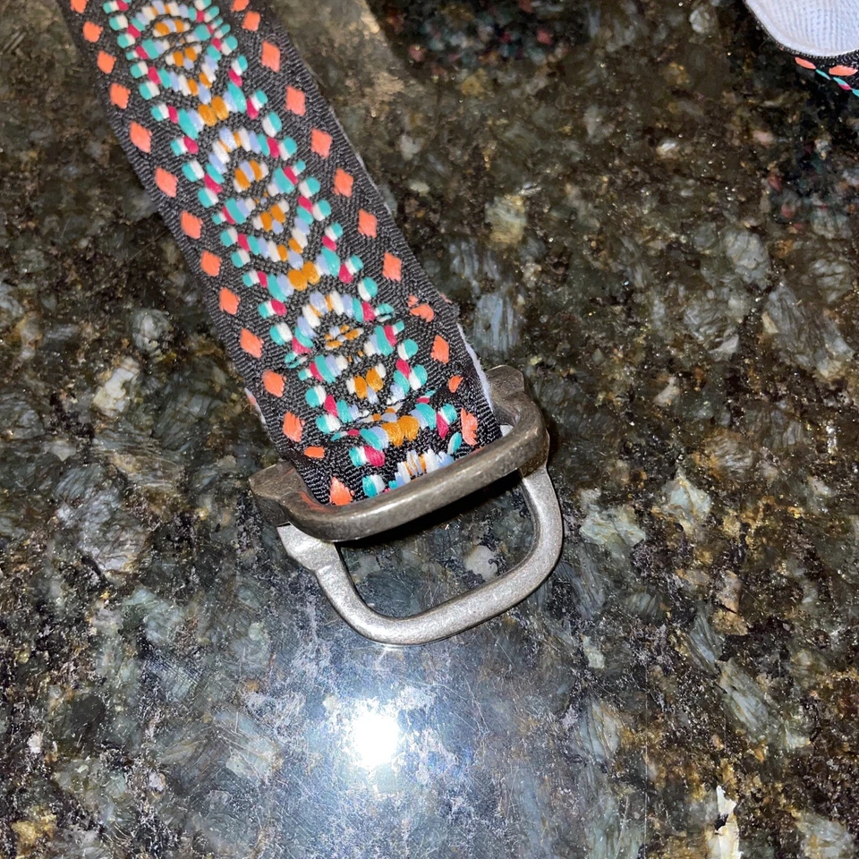 Free People Black Pink + Blue CARAVAN TEXTILE WRAP BELT One Size NWOT $40 - Image 2 of 4