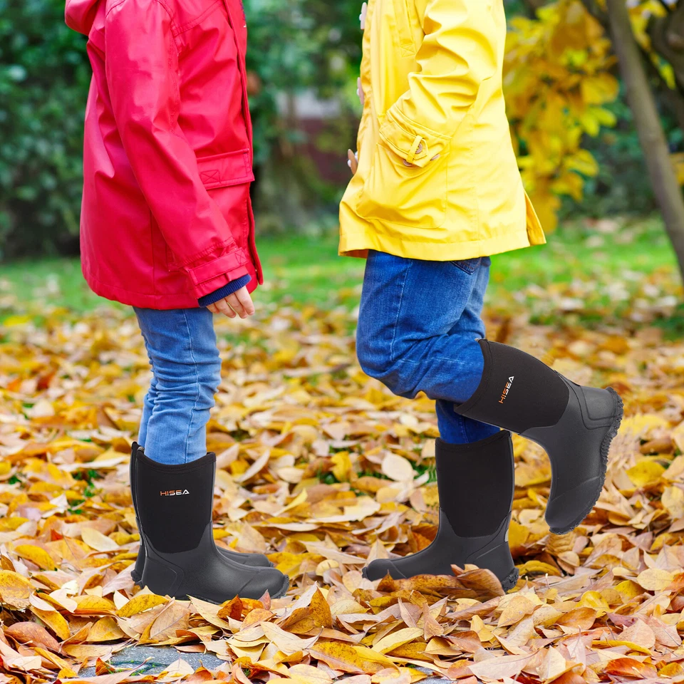 HISEA Kids Rain Boot Waterproof Non-Slip Wellies Fishing Camping Playing Mud Boo - Image 4 of 4