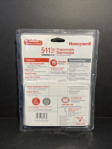 Honeywell Programmable Thermostat 24V Low Voltage Rthl 2410C1005 - Picture 2 of 2