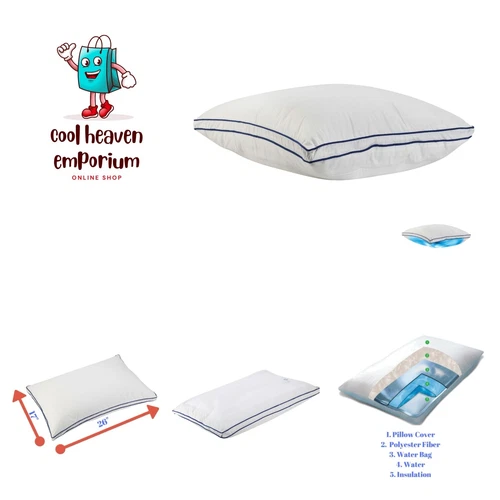 Premium Large Water Sleeping Pillow | Adjustable and Supportive Waterbase Pil...
