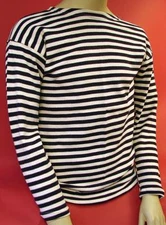 Soviet Russian NAVY TELNYASHKA ShipFromUSA Black STRIPED SHIRT HiQual 100%Cotton