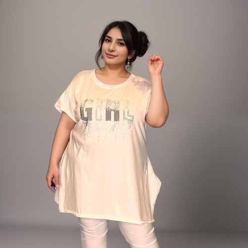 Top oscilante Rockthosecurves para mujer talla grande con logotipo de niña tachonado - Imagen 3 de 18