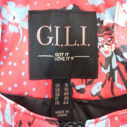 Chaqueta de Moto GILI Got It Love It Floral Roja Negra Talla 10 Damas Informal Cuero Sintético - Imagen 2 de 17