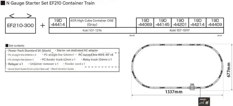 EF210 container train Starter Set KATO N Gauge Freight Train 10-020 NEW - Image 2 of 3