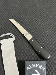 Albers Cutlery Made In USA Real Lamb Foot Gabon Ebony Pocket Knife