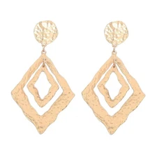 Geometric Diamond Shaped Earrings, Geometric Hoop Dangle Earrings for Women, Boh