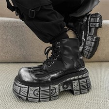 Gothic Punk Style Platform Men Ankle Boots Street Casual Shoes Fashion Sneakers