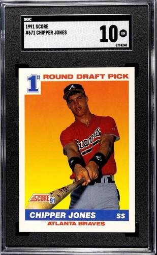 1991 Score #671 Chipper Jones (RC) SGC 10