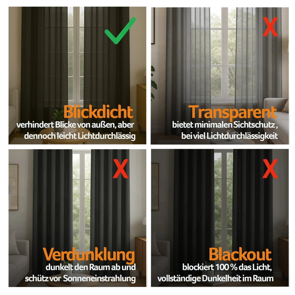 Schlaufenschal Dekoschal 2er Pack Komplett Set, Vorhang Gardine Blickdicht Ellen - Bild 2 von 4