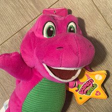 Mattel Barney  s World Purple  Green Dinosaur Plush w/ Tags