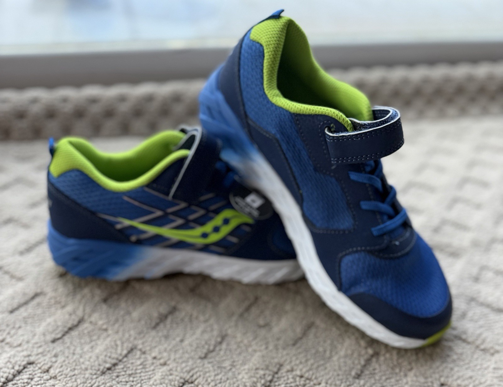 Saucony Kid's Boy Wind A/C 2.0 Sneaker Blue/Green thumbnail 2