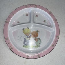 Precious Moments Luv N Care Round Plastic Sectioned Plate