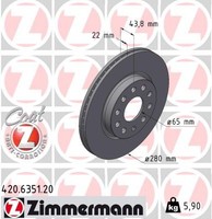 2X Zimmermann Bremsscheibe Vorderachse InnenbelüFtet Ø280Mm FüR MG ZP2