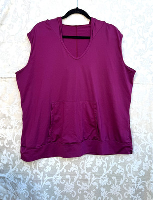 Shein Curve Size 4XL Women s Maroon Sleeveless Pullover Hoodie