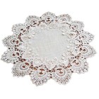 Linen Tablecloth Elegant Dining Decor Embroidered Lace Trim Unique Round Shape