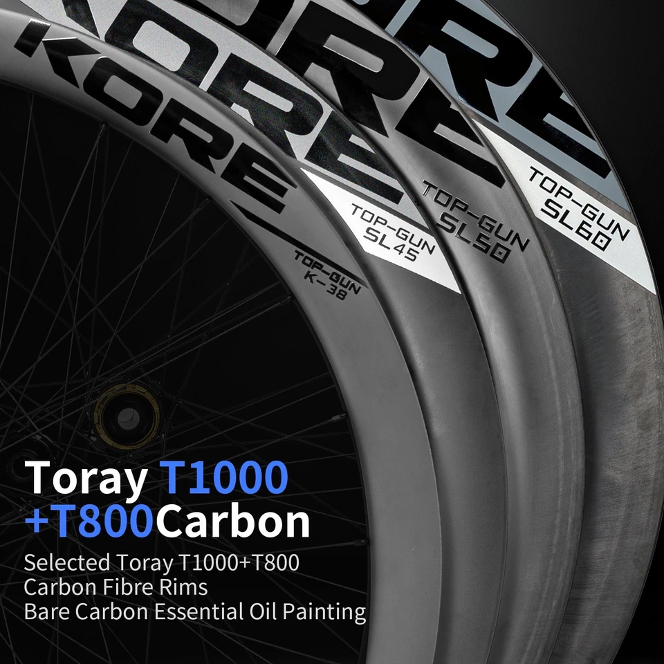 KORE 50mm Carbon Wheelset 700C Clincher Disc Brake 60 Tooth Ratchet Hub - Image 4 of 4