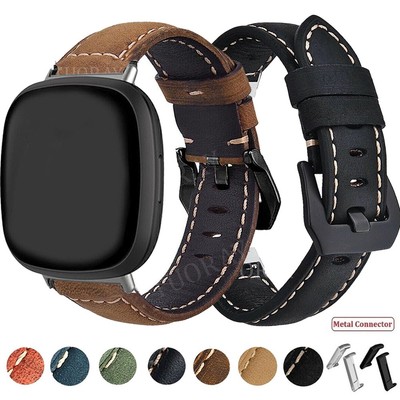 Leder Uhrenarmband Armband für Fitbit Versa 4 3 | Sense 2 1 Smartwatch Ersatz