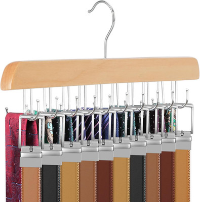 20 Hooks Belt Tie Hanger Space Saving for Closet, 2 in 1 Belt Ties Racks Max 30