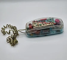 Vintage Unisonic 6900 1980's Clear See Through Push Button Phone Y2K