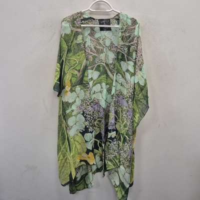 #ad One Hundred Stars Kew North Hydrangea Floral Open Front Kimono Throwove O S GBP 69.99