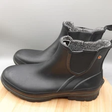 Bogs Boots Womens 9 Black Insulated Waterproof Chelsea Ankle Rain Amanda Flaws