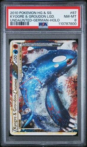 PSA 8 Kyogre & Groudon Legend Top German - 87/90 HGSS Undaunted Pokémon #1