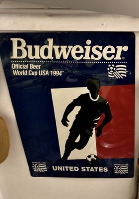 Blechschild Budweiser World Cup 1994 USA Fußball Retro Vintage Sammeln Selten