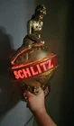Schlitz Beer Lager Vtg Lady World Globe Bar Light Up Wall Sconce Sign 1970s