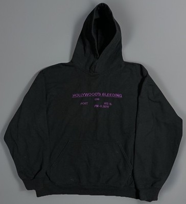 Post Malone Hollywoods Bleeding 2019 Concert Tour Hoodie Sweatshirt Medium Black