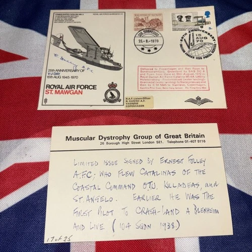 RAF FDC RAF St Mawgan. Signed by WW2 Catalina pilot & 104 Sqn Blenheim pilot