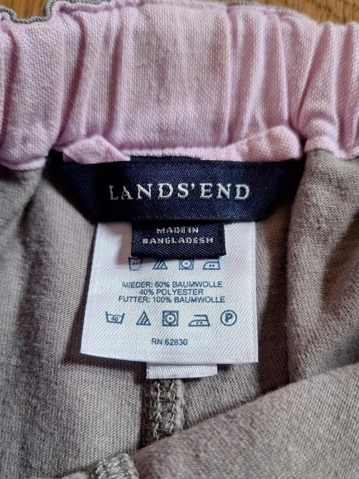 Lands' End Khaki Gray Elastic Adjustable Waist Back Slit Kids Skort Skirt Sz 5 - Image 3 of 4